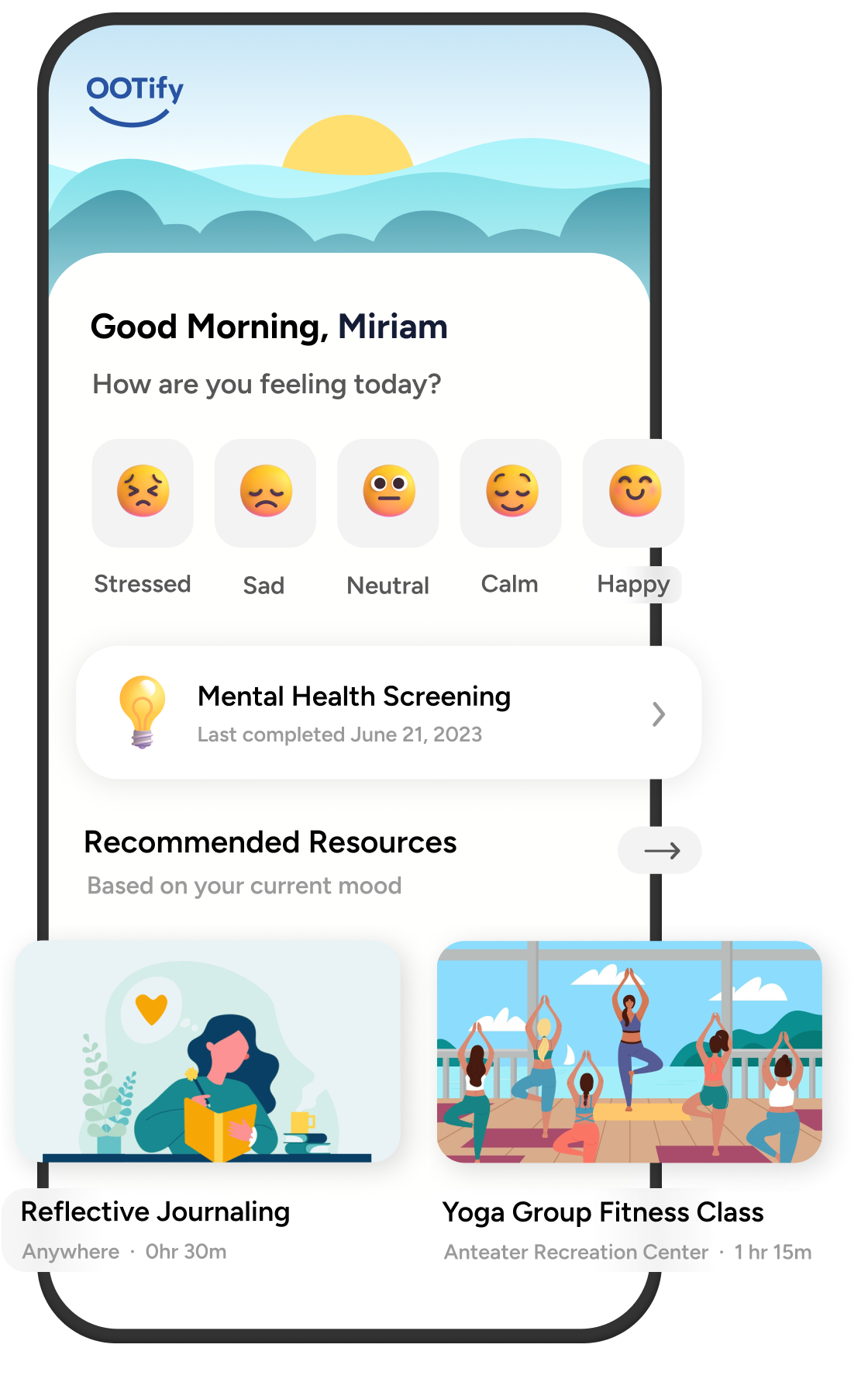 OOTify mobile app mockup